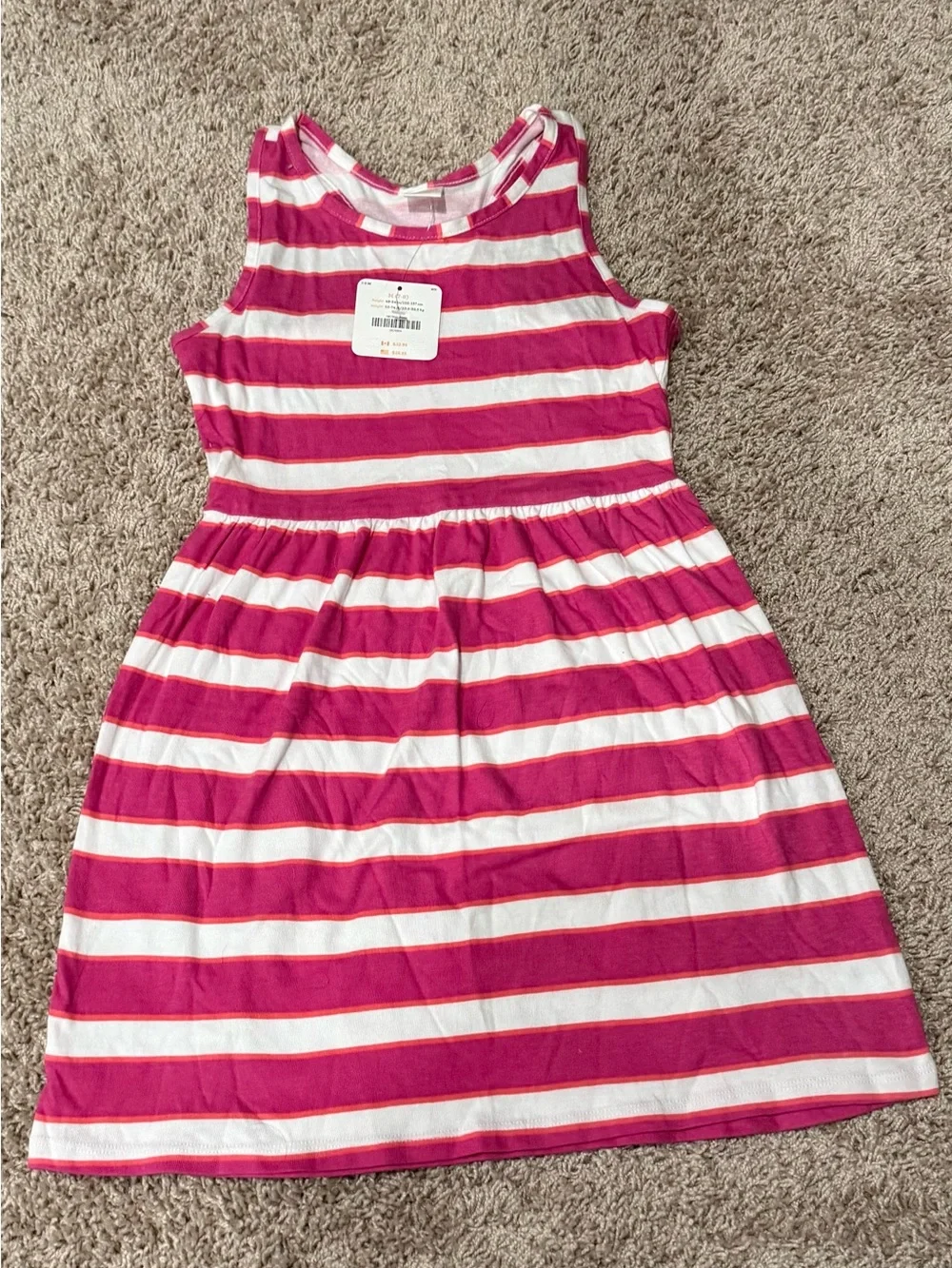 Gymboree Pink and White Striped Sleeveless Casual Dress